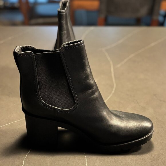 Vince Black Leather Booties Size 11 - Picture 3 of 8